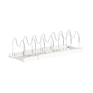 Adjustable Extendable Kitchen Storage <b>Rack</b> For Cookware <b>Dishes</b> Cabinet Organizer White Black 1 Layer - Product Image 5