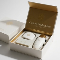 Boîte cadeau magnétique de haute qualité personnalisée avec gaufrage pour appareils de soin de la peau, appareil de beauté du visage RF, boîtes rigides à fermeture magnétique