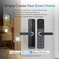 Serrure de porte intelligente à empreinte digitale haute sécurité, déverrouillage sans clé par mot de passe, télécommande, compatible Tuya WiFi Matter et application TTLock