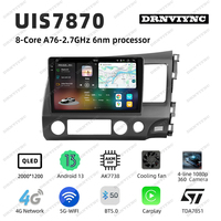 Autoradio Android 2K 7870 Carplay GPS Lecteur audio vidéo Écran stéréo Système multimédia pour Honda Civic 8 FK FN FD 2005 - 2012