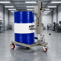 Chariot à palettes manuel Shanghai Lebo en acier inoxydable 304 pour fûts d'huile de 55 gallons et fûts en plastique de 210 litres, garantie 5 ans