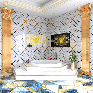 Sang Trọng Sáng Bóng Sứ Phật Sơn Sản Xuất Lớn Gạch Vàng Tường Biểu Tượng Tùy Chỉnh Mô Hình Tấm Sứ Thiêu Kết Đá Tấm Gạch - Product Image 2