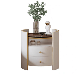 Meuble moderne avec module en acier inoxydable, étagère de présentation nordique, buffet, table de chevet pour le salon, rangement - Product Image 3