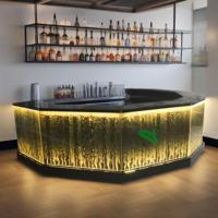 Meubles personnalisés de bar de restaurant de boîte de nuit avec LED multicolore changeante bulle d'eau comptoir de table de bar mural conception d'armoire