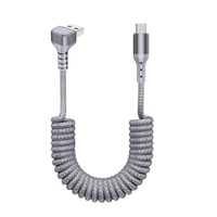 Câble de données USB-C vers Type-C spiralé de 1,5 m, compatible avec moto, charge rapide PD 100W 5A, compatible iPhone 17/18, pour voiture et voyage
