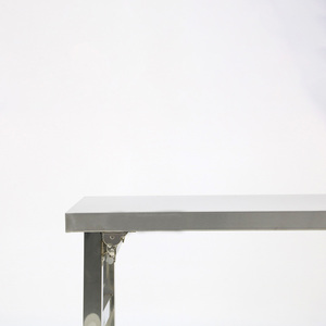 Mesa de Trabajo Plegable de Doble Capa de Acero Inoxidable con Tabla de Drenaje Inferior y Estante de Almacenamiento, Portátil para Picnics - Product Image 6