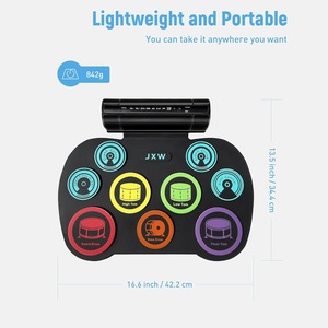 Kit de batería enrollable portátil, pad de batería electrónica de escritorio con conector para auriculares, batería de litio incorporada G700 - Product Image 4