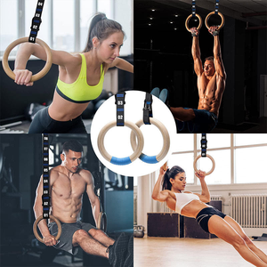 CZFIT Anneaux de gymnastique réglables en contreplaqué de bouleau personnalisés, entraîneur de suspension en bois de qualité supérieure, équipement de calisthénie, esthétique pour salle de sport à domicile - Product Image 6