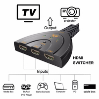 Commutateur HDMI 4K 3 ports, sélecteur HDMI 3x1, 3 entrées 1 sortie, câble convertisseur de commutation automatique pour DVD HDTV Xbox PS3 PS4 PS5