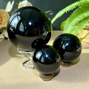 Cristaux naturels de guérison en gros, sphère de cristal d'obsidienne flocon de neige polie à la main pour le Feng Shui et la décoration intérieure - Product Image 4