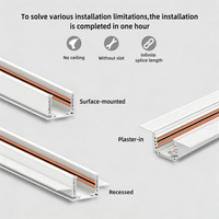 Sistem Lampu Track Magnetik Aluminium DC48V Ultra Tipis Modern dengan CRI Tinggi 92 untuk Penggunaan di Langit-langit