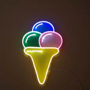 3D fête de mariage LED néon entreprise acrylique LED Flex néons enseignes crème glacée motif personnalisation lumière 12V Led néon signe