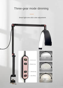 Lampe LED professionnelle pour tatouage de cils de salon, 16 pouces de haut, 3 couleurs, intensité réglable, design demi-<span class=keywords><strong>lune</strong></span> noir et blanc - Product Image 5