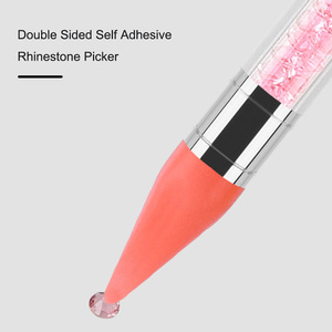 Crayon de prélèvement de strass en silicone double embout, auto-adhésif, pour la pose de cristaux sur les ongles - Product Image 2