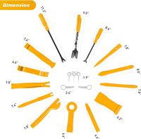 Kit de 19 outils de démontage de garnitures avec sac de rangement, extracteurs de clips de fixation, outils de démontage de garnitures automobiles en plastique, pinces de rembourrage et outils de démontage de bornes
