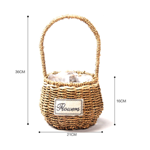 AAA351 Portable Home Decor conservazione <span class=keywords><strong>in</strong></span> <span class=keywords><strong>vimini</strong></span> vaso succulento decorazione fatta a mano contenitore per piante cesto di fiori di paglia - Product Image 6