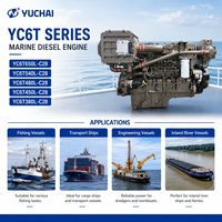 Moteur diesel marin robuste Yuchai série YC6T 1800 tr/min 1500 tr/min 1200 tr/min pour bateaux de pêche et navires de transport de marchandises