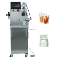 Machine de remplissage semi-automatique de liquides haute précision et durable pour jus, huile, sauce, miel, shampoing, lotion, crème