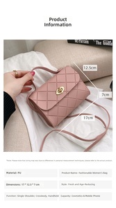 Nouveau <span class=keywords><strong>sac</strong></span> à bandoulière carré en PU <span class=keywords><strong>matelassé</strong></span> géométrique pour femme, collection Printemps/Été, avec fermoir rond - Product Image 4