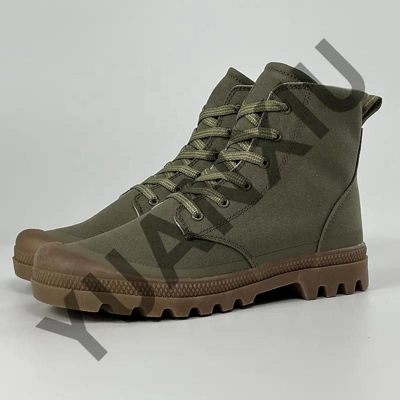 New Design Light-weight Non-slip Canvas Oxford Boots Hiking Boots Unisex Green Boots For Men Women