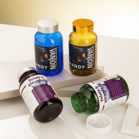 Bouteilles de capsules pharmaceutiques en gros 100 ml 200 ml 250 ml Bouteille en verre pour vitamines Couleur dégradée OEM Capsule cosmétique Complément alimentaire