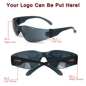 نظارات أمان من الشركات المصنعة بدون إطار مقاومة للخدش، نظارات واقية معتمدة وفق معيار ANSI Z87 للرجال والنساء - Product Image 2