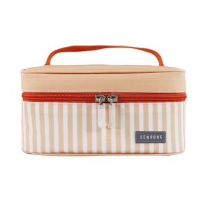 Bolsa Térmica Portátil Grande de 20L, Moderna y a Rayas, de Oxford 600D con Aislamiento de PEVA, Cierre de Cremallera, Lonchera Moderna para Mujeres al Aire Libre - Product Image 1