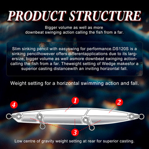 Honoreal Nuevo Tipo 120mm 38g Señuelo Duro <span class=keywords><strong>de</strong></span> Lápiz <span class=keywords><strong>de</strong></span> Hundimiento Delgado con Efecto Láser ABS Stickbait 100m+ Distancia <span class=keywords><strong>de</strong></span> Lanzamiento Ultra Larga Venta al por Mayor - Product Image 3