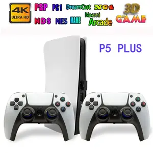 नई P5 प्लस वीडियो गेम कंसोल 2.4G डबल वायरलेस नियंत्रक 4K HD 40000 + खेल 128GB रेट्रो खेल के लिए PSp छोड़ने