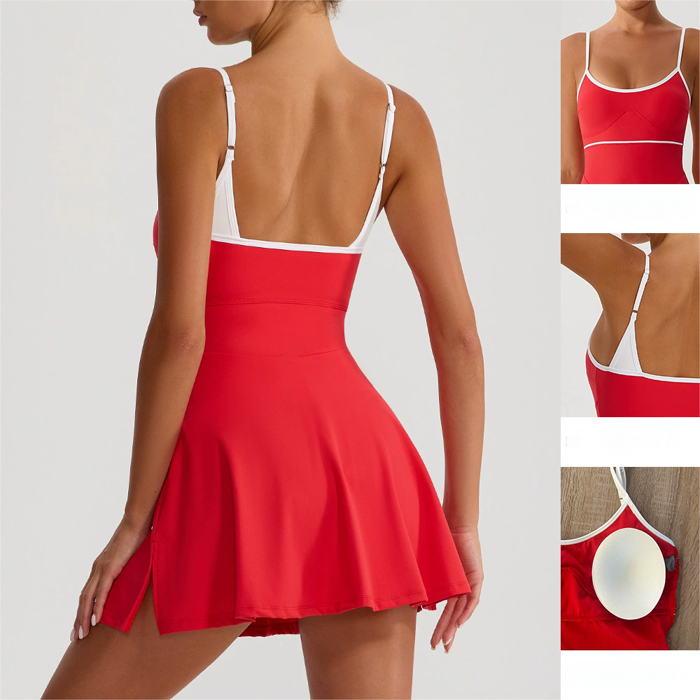 Color-Block Activewear Skirt (Z1019L): back view showing construction, seams and support