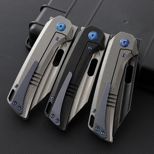 سكين قابل للطي بمقبض من سبائك التيتانيوم الراقية مع دعم M390 OEM للتخييم في الهواء الطلق - Product Image 4