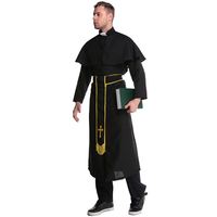 Costume d'Halloween pour adulte Jésus-Christ, robe missionnaire masculine, robe de prêtre, robe de religieuse, costume de cosplay