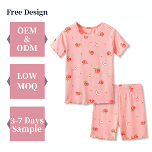 Petit bébé pyjama ensemble personnalisé dessin animé fruits imprimé bébé garçons filles pyjamas mignon doux enfant en bas âge et petites filles pyjamas ensemble - Product Image 1
