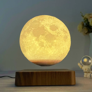 Lampada <span class=keywords><strong>luna</strong></span> levitante 3 colori Floating Moon lampada rotante 3D stampa luce notturna magnetica per compleanno regalo di natale - Product Image 6