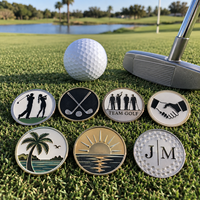 Marqueur de balle de golf en métal personnalisé OEM ODM, silhouette personnalisée, logo émaillé pour équipe/club, cadeau d'entreprise pour tournoi de golf