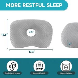 Bantal telinga tidur sisi berbentuk O katun baru untuk Tidur samping dan nyeri telinga peradangan tekanan luka bantal telinga - Product Image 2