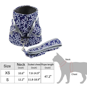 Arnés para gatos, chaleco reflectante azul, tamaño pequeño, para caminar, cinturón de tracción, suministros para mascotas - Product Image 5