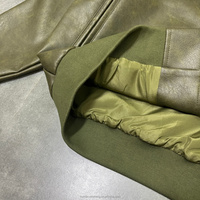 Veste bomber en similicuir PU de haute qualité, col rabattu, coupe courte, fermeture éclair, streetwear personnalisé en gros pour hommes