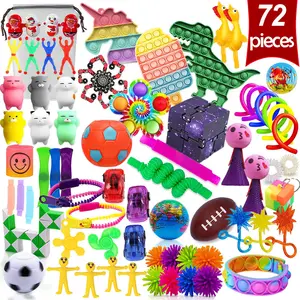 PT Keychain Push Pop Sensory Fidget Toy Set Silicone Suction Decompression Toys Set For ADHD Pop Fidget Toys Pack Mystery Boxes