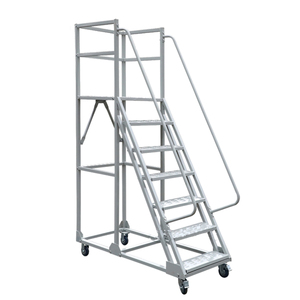Jigong an toàn bước thang di động nền tảng bánh xe Kệ CE chứng nhận nhúng nóng mạ kẽm cho kho siêu thị kiểm đếm chọn - Product Image 6
