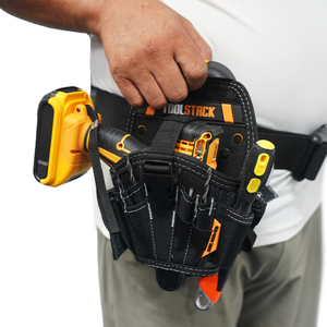 TOOL STACK Ceinture porte-outils personnalisable en polyester, pochette utilitaire pour électricien, technicien de construction, jardinier, imperméable - Product Image 1