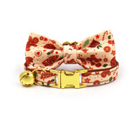 Collier pour chat personnalisable en coton, dessin animé de Noël, Mihua Boss