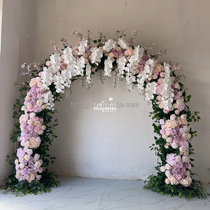 MSFAME sıcak satış yüksek kalite kelebek çiçek kemerler zemin pembe yapay düğün çiçek kemer - Product Image 5