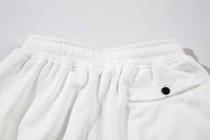 Shorts de jogging amples pour hommes, en coton 100%, avec patch en tissu brodé effet pierre, taille élastique, style décontracté, vente en gros - Product Image 4