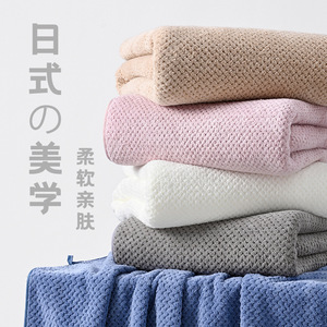 Toalla de Baño de Felpa de Coral con Diseño de Piña Jianmu Qingyue, 170x90cm, Absorbente, de Secado Rápido, Unisex para Adultos - Product Image 3