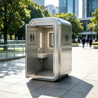 Toilettes portables préfabriquées en conteneur mobile, design industriel, installation rapide, toilettes sanitaires extérieures pour parcs, événements, bureaux