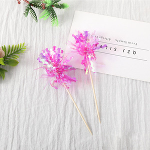 Adorno para <span class=keywords><strong>Pastel</strong></span> con Láser Arcoíris y Efecto Fuegos Artificiales, Flecos Metálicos Brillantes, para Decoración de <span class=keywords><strong>Cumpleaños</strong></span>, Aniversarios y Revelación de Género - Product Image 5