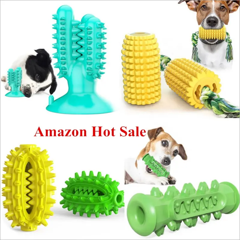 Bola Molar de goma para masticar, juguete seguro, elástico, suave, limpieza de dientes de perro, palo de cepillo de dientes interactivo para perro, gran oferta