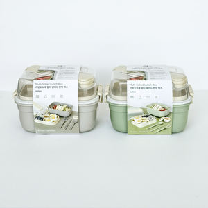 Portable Reusable Heatable Leak Proof Eco-Friendly Durable Square Lunch Box BPA Free <b>Plastic</b> <b>Lid</b> 2 Compartments 1-3L Capacity - Product Image 5