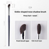 Ensemble de 12 pinceaux de maquillage en poils naturels de Cangzhou avec manche en bois pour le blush, les fards à paupières et le contour du nez